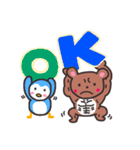 筋トレするクマと筋肉ラブなペンギン（個別スタンプ：2）
