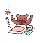 筋トレするクマと筋肉ラブなペンギン（個別スタンプ：6）