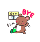 筋トレするクマと筋肉ラブなペンギン（個別スタンプ：7）