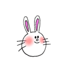 ほっぺたが赤いうさぎちゃんたち（個別スタンプ：1）