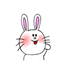 ほっぺたが赤いうさぎちゃんたち（個別スタンプ：4）