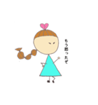 みつあみとハートの子（個別スタンプ：1）