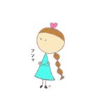 みつあみとハートの子（個別スタンプ：2）