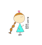 みつあみとハートの子（個別スタンプ：3）