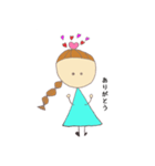 みつあみとハートの子（個別スタンプ：4）