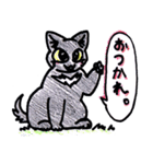 黒ねこカンちゃん（ほんわか色鉛筆）（個別スタンプ：5）