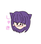 顔文字スタンプ 猫の女の子（個別スタンプ：1）