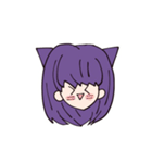 顔文字スタンプ 猫の女の子（個別スタンプ：3）
