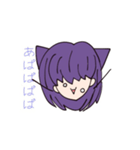 顔文字スタンプ 猫の女の子（個別スタンプ：7）