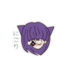 顔文字スタンプ 猫の女の子（個別スタンプ：8）