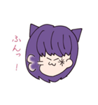 顔文字スタンプ 猫の女の子（個別スタンプ：14）