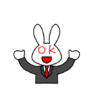 基本的に笑顔で対応するうさぎさん（個別スタンプ：12）