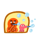 家で過ごすタコの親子（個別スタンプ：15）