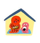 家で過ごすタコの親子（個別スタンプ：17）