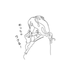 Line Art Lady（京都弁）（個別スタンプ：13）