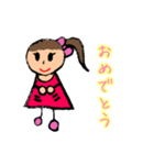 小さい子がお絵かきした女の子（個別スタンプ：2）