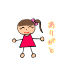 小さい子がお絵かきした女の子（個別スタンプ：5）