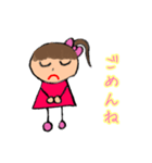 小さい子がお絵かきした女の子（個別スタンプ：6）