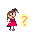 小さい子がお絵かきした女の子（個別スタンプ：13）