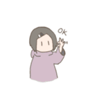 表情筋がしんでる女の子のゆるスタンプ（個別スタンプ：1）