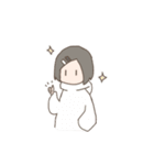表情筋がしんでる女の子のゆるスタンプ（個別スタンプ：4）