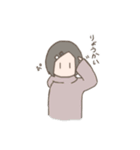 表情筋がしんでる女の子のゆるスタンプ（個別スタンプ：5）