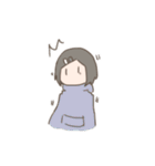 表情筋がしんでる女の子のゆるスタンプ（個別スタンプ：12）