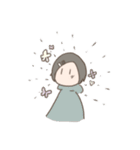 表情筋がしんでる女の子のゆるスタンプ（個別スタンプ：14）
