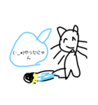 机に落書き猫1（個別スタンプ：2）