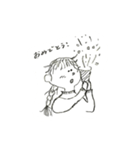 ぼさぼさガール（個別スタンプ：8）