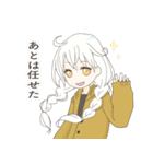 ひつじと女の子（個別スタンプ：1）