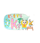 ふきだしで遊ぶかわいい、ぱんだたち（個別スタンプ：3）