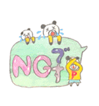 ふきだしで遊ぶかわいい、ぱんだたち（個別スタンプ：4）