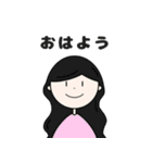 カラフルな女の子(日常会話)（個別スタンプ：1）