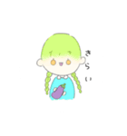 パステルカラーガール（個別スタンプ：14）