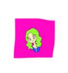 シンプルな文字とカラフルな女の子（個別スタンプ：13）