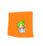 シンプルな文字とカラフルな女の子（個別スタンプ：17）