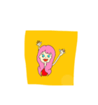 シンプルな文字とカラフルな女の子（個別スタンプ：18）