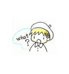 ベレー帽の男の子と女の子たち。（個別スタンプ：3）