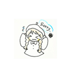 ベレー帽の男の子と女の子たち。（個別スタンプ：9）