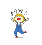 サロペットの女の子（個別スタンプ：1）