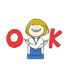 サロペットの女の子（個別スタンプ：2）