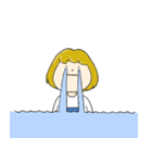 サロペットの女の子（個別スタンプ：3）