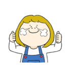 サロペットの女の子（個別スタンプ：4）