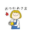 サロペットの女の子（個別スタンプ：6）