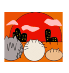 三匹の丸い猫（個別スタンプ：14）