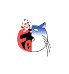 貧血気味なオッドアイの白ねこ（個別スタンプ：1）