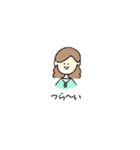 感情がこもっていない女子のスタンプ（個別スタンプ：33）