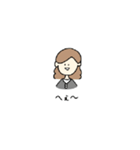 感情がこもっていない女子のスタンプ（個別スタンプ：34）