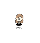 感情がこもっていない女子のスタンプ（個別スタンプ：35）